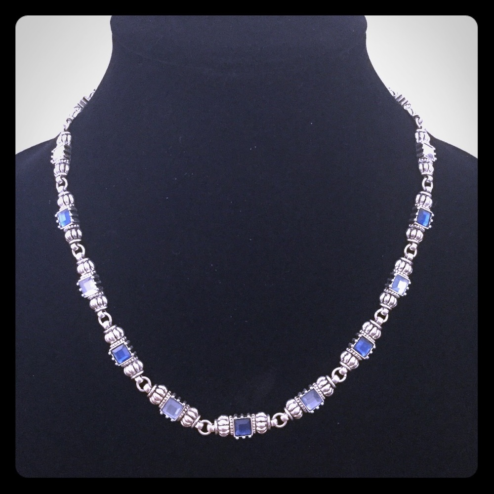 Blue and Silver Stone Necklace